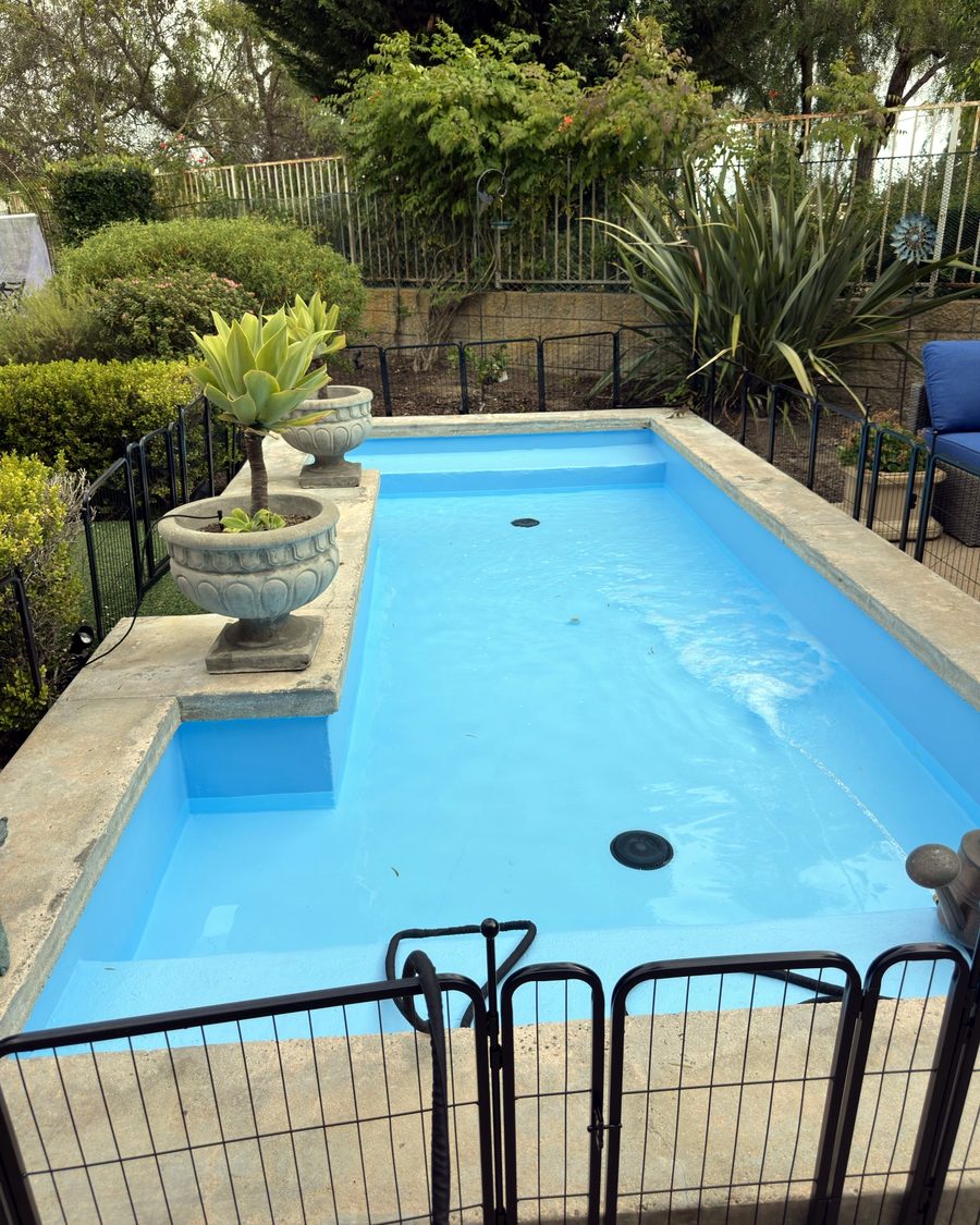 Fountain pool resurfacing, after